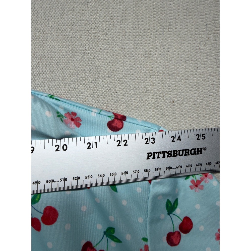 Joyspun Women Plus 2X-3X Cherry Polka Dot Sleep Dress Blue Short Sleeve Pockets - Picture 7 of 9
